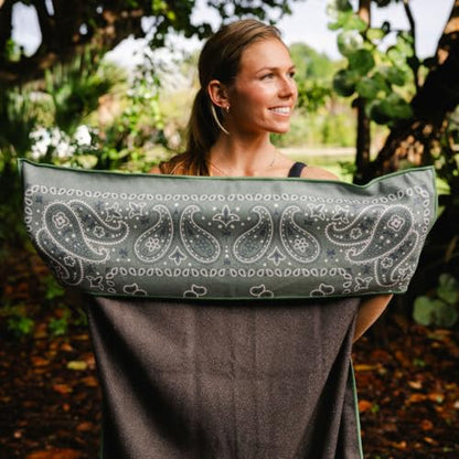Sprints Athletic Running Towel, Full-Sized, Car Seat Cover - Performance Microfiber (Paisley Probs Green) - color: Paisley Probs Green