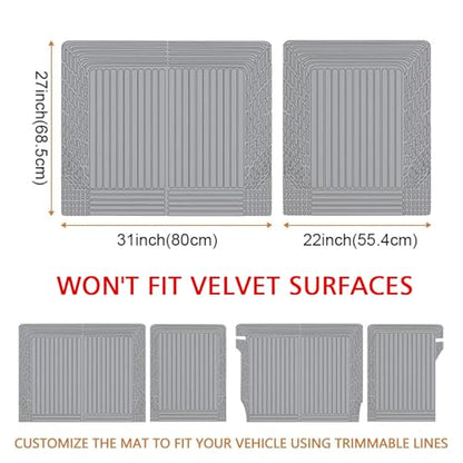 TripleAliners Vehicle Mat Universal Fit Trunk Cargo Liner All Weather Protection XPE Material Seat Back Protector Trim-to-Fit Compatible with Most Cars SUV Sedan(Backrest Mat) NO for Suede Surface - size: Seat Back Mat