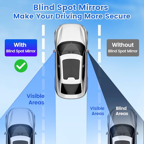 Blind Spot Mirror Adjustable 360 Degree Car Side Mirror, HD Glass Rear View Mirror Exterior Accessories for Car SUV Frame Thickness Less than 5MM (2 x Style 7) - style: 2 x Style 7