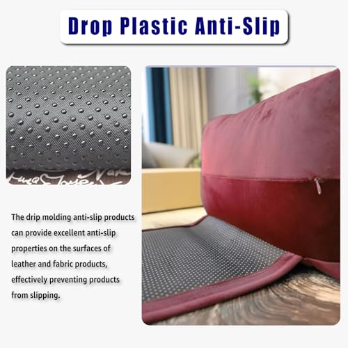 Velvet Recliner Head Pillow with Non-Slip Base - Adjustable Neck Support for Pain Relief in Home, Office and Travel (Wine) - color: Wine