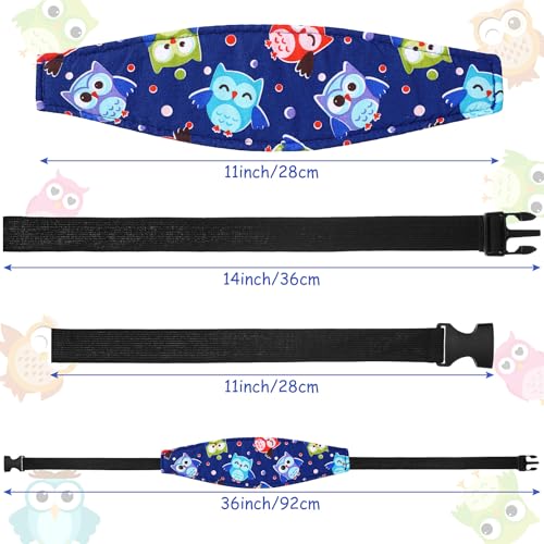 HESTYA 2 Pcs Carseat Head Support Toddler, Stroller Seat Headrest for Sleeping Traveling, Neck Relief Headband Strap for Kids Children Toddler Infant(Elephant and Owl) - color: Elephant and Owl