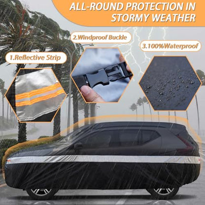 Toyota Car Cover Custom Fit for Toyota RAV4/RAV4 Prime, Waterproof Car Cover for Automobiles All Weather, Lightweight Full Exterior Cover Outdoor Sun Rain Dust Snow Wind Protection. - size: Custom Fit Toyota RAV4