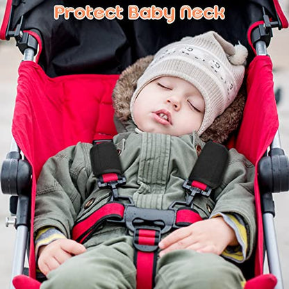 Riakrum 6 Pieces Car Seat Strap Pads Covers for Baby Kids, Carseat Strap Covers Shoulder Pads, Soft Seat Belt Cover for Infant Stroller Safety Belt Cushion for Boy and Girl, 2.4 x 5.7 Inches(Black) - color: Black