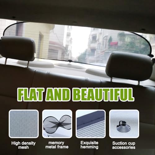 Car Rear Window Sunshade, 20"×40" Rear Window Sun Shade Blocker with Suction Cups, Mesh Sunlight Shield Provide Glare Shield and UV Rays Protection for Baby, Universal Car Accessories for Most Models - color: black