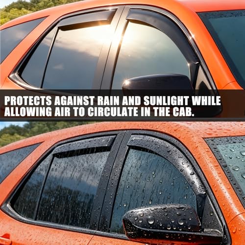in-Channel Window Visors Vent Deflectors Compatible with GMC Terrain 2018-2024, Sun Visor Wind Shades Window Rain Guards Dark Smoke Exterior Car Accessories 4pcs - size: For GMC Terrain 2018-2024