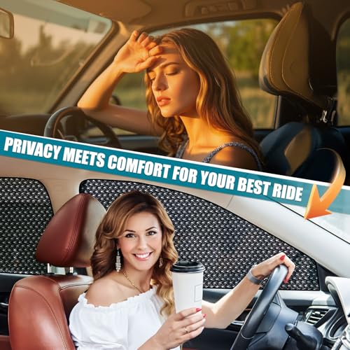 ZATOOTO Car Window Shades, Car Window Covers Baby Breathable Mesh UV Heat Protection Universal Fit for Most Vehicles Easy Magnetic Installation Perfect for Camping Travel Napping - size: 14#Mesh 4pack kit