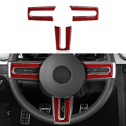 Car Sticker Carbon Fiber Decal Interior Trim for Ford Mustang GT Shelby 2005 2006 2007 2008 2009 S197 Accessories - color: Wheel