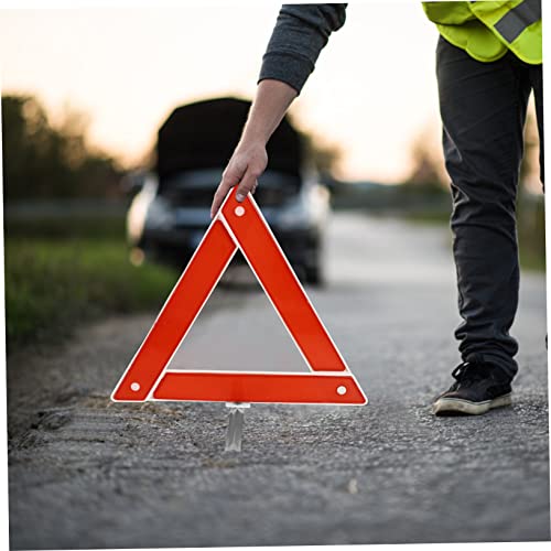 2pcs Auto Folding Safety Warning Sign Compact Roadside Emergency Reflective Triangle for Vehicle Maintenance Roadside Assistance and Construction Use