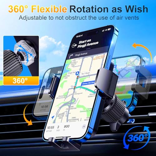 Qifutan Cell Phone Holder for Car Mount Car Vent Phone Mount, 360° Rotatable, Hands-Free Air Vent Holder for iPhone Smartphones Camera Mounts(4-7 Inch) - style: Vent-A