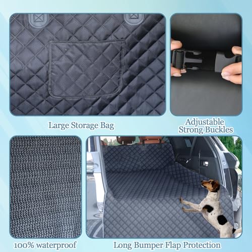 SUV Cargo Liner for Dogs Car Seat Cover Waterproof Non-Slip Car Seat Protector for Dogs Cargo Cover with Bumper Flap Protector for Cars, SUV and Truck, Universal Cargo Mat, 90"x55" - size: 55" x 90"