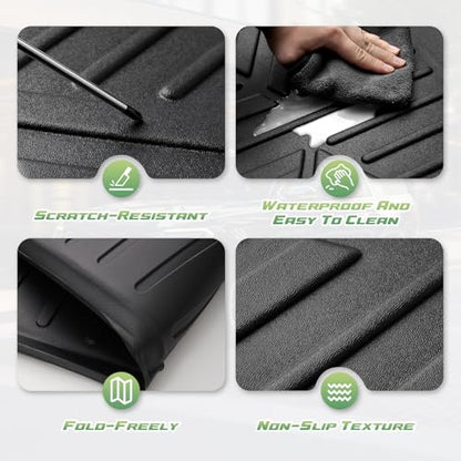 Cargo Liner for Hyundai Santa FE 2024 2025 2026, All Weather Cargo Mat for Santa Fe Accessories, Heavy Duty Trunk Mat with Backrest Mats, Car Accessories - size: 6)Hyundai Santa FE 24-26