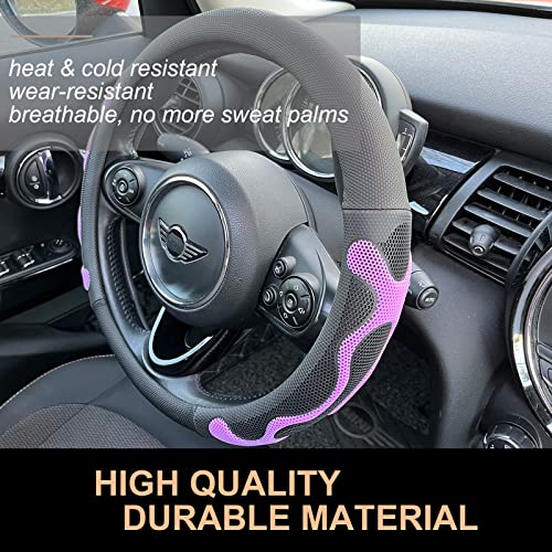 PINCTROT Comfy Grip Steering Wheel Cover, Anti-Slip Design, Universal 14.5-15 Inch(Silicone Purple) - color: 6.Purple, size: Medium(Standard) Size[14 1/2''-15'']
