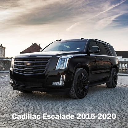 KBH Car Center Console Armrest Cover Replacement for Cadillac Escalade 2015 2016 2017 2018 2019 2020, Vinyl Leather Upholstery, Anti-Scratch, Black (Leather Part Only) - color: Black Vinyl, size: Cadillac Escalade 2015-2020