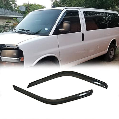 Side Window Visors Wind Deflector Set fit for 96-20 Chevrolet Express/GMC Savana 1500/2500/3500 Van 03-09 Kodiak/Topkick C4500/C5500, 2pcs Out-Channel Nice Rain Guards 92455 - size: 96-20 Express/Savana/Kodiak/Topkick