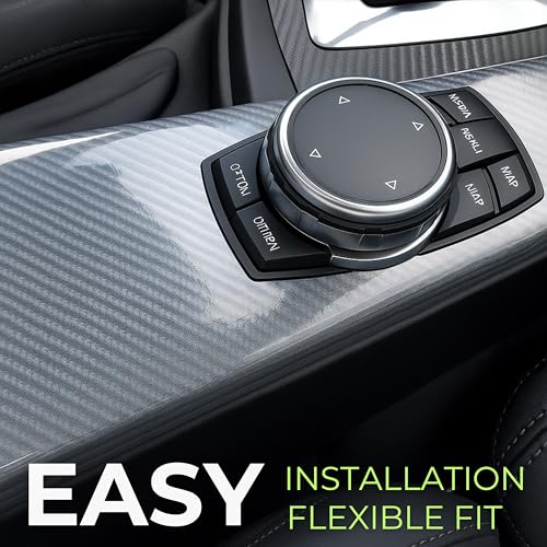 RockRose Carbon Fiber Vinyl Wrap, Anti-Wrinkle, Air Release, Automotoive Bubble Wrap, Self Adhesive Vinyl Stickers DIY Decals (5FT x 6FT, 7D Silver) - color: 7D Silver, size: 5FT x 6FT