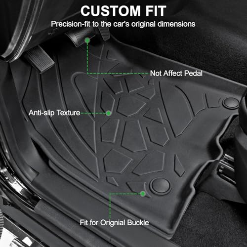 Floor Mats for 2019-2024 Ram 1500 (Only Classic Body) Crew Cab 2013-2018 1500/2500/3500 Crew Cab, TPE All Weather Durable Floor Liners Door Sill Guards for Ram 1500 Classic - size: 2019-2024 | For Dodge Ram 1500 Classic