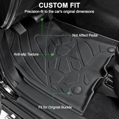Floor Mats for 2019-2024 Ram 1500 (Only Classic Body) Crew Cab 2013-2018 1500/2500/3500 Crew Cab, TPE All Weather Durable Floor Liners Door Sill Guards for Ram 1500 Classic - size: 2019-2024 | For Dodge Ram 1500 Classic