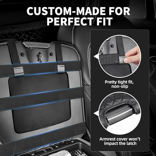 Center Console Armrest Cover for 2013-2018 Ram 1500 & 2013-2024 Ram 2500/3500/1500 Classic Model (ONLY for Jump Seat Console), Premium Leather Car Console Cover - size: 2013-2018 Ram 1500 (Jump Seat Console)