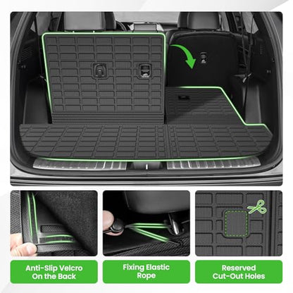 Cargo Mat for Hyundai Palisade 2020-2024 2025, All Weather Cargo Liner for Palisade Accessories Seat Back Cover Trunk Mat with Backrest Mat, Heavy Duty Car Mats, Car Accessories - size: 6)Hyundai Palisade 2020-2025