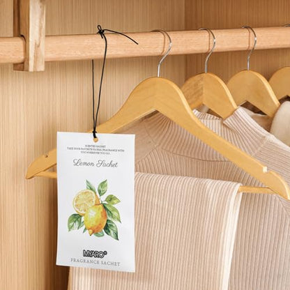 MYARO 12 Packs Lemon Scented Sachets for Drawer Closet Bathroom Odor Eliminator - Fresh Home Fragrance Car Air Frehener - color: Lemon