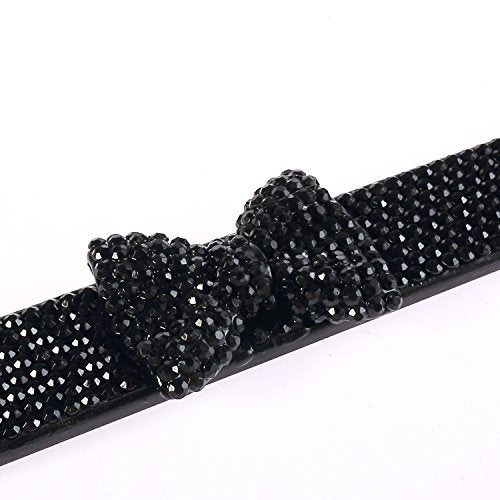 Fashion USA Universal Handmade Black Frame Black Bowtie Crystal License Plate Frames,Exclusive Bling License Plate Holder,Weather Proof Rhinestone License Cover for Women(1 Frame)