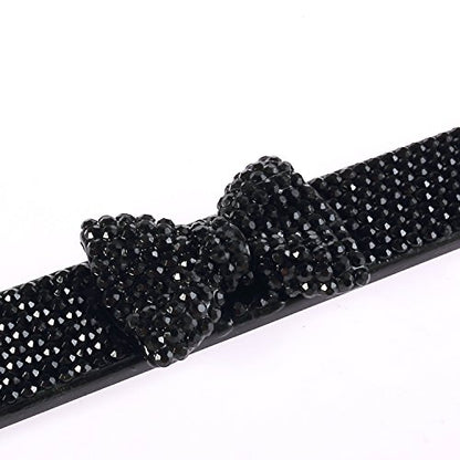 Fashion USA Universal Handmade Black Frame Black Bowtie Crystal License Plate Frames,Exclusive Bling License Plate Holder,Weather Proof Rhinestone License Cover for Women(1 Frame)