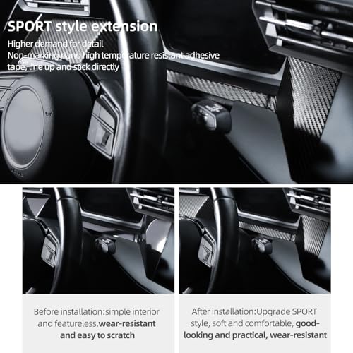 BETTERHUMZ Car Interior Console Dashboard Panel Trim Compatible with Audi A3 8Y S3 RS3 Sportback 2021-2025 for Alcantara Driver Side Panel Sticker Car Interior Molding Accessories (Carbon)