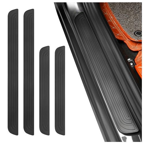 4PCS Car Door Sill Protector,Anti-Scratch & Waterproof Car Door Sills Scratch Protection,Universal Car Exterior Accessories Automotive Door Entry Guard for Car,Truck,SUV (Black, Width 1.57") - color: ['Black'], size: Width 1.57"