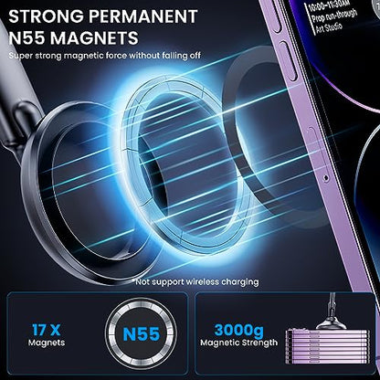 DOLYOFG for Magsafe Car Mount,【Strong Magnets & Low Profile】 Magnetic Phone Holder for Car Dashboard Windshield Universal Hands Free Car Phone Holder for iPhone 15 14 13 12 Pro Max Plus Android