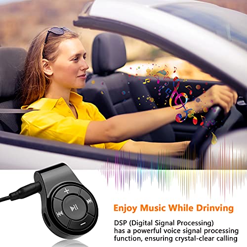 Bluetooth Receiver/Car Kit, Bluebyte Clip Wireless Audio Receiver for Headphones car Audio,Wireless Adapter Support Hands-Free Calling,Bluetooth 5.0 Low Latency for Music(Glossy Black).