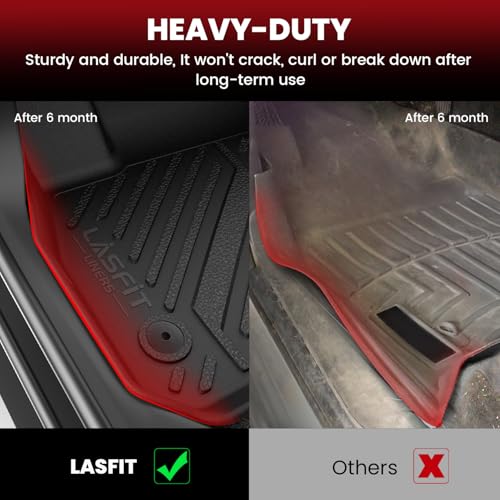 LASFIT Floor Mats 2015-2023 for Dodge Challenger RWD(Not for AWD), All Weather TPE Custom Fit Car Mats Floor Liners 1st & 2nd Row, Black - style: 6) Challenger RWD | 2015-2023 | Floor Mats