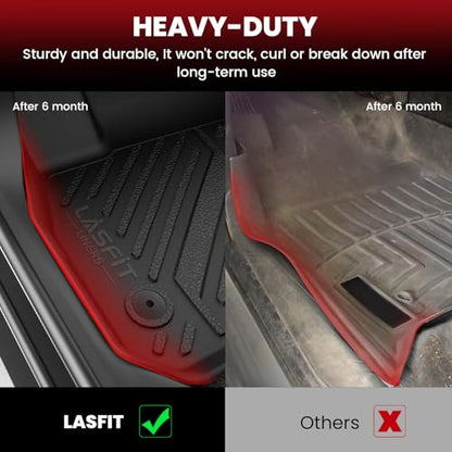 LASFIT Floor Mats & Cargo Mat for Kia K4 2026 2025 All Weather TPE Custom Fit Floor Liner 1st & 2nd Row Full Set Car Mats and Trunk Mat Accessoires, Black - size: 3)For Kia K4 | 2025-2026
