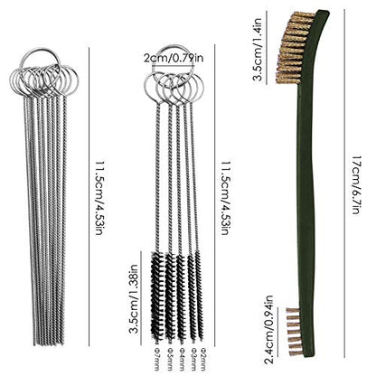 FineGood Wire Brush Set for Car Detailing - 9 PCS Cleaning Kit with 3 Brass, 3 Steel, 3 Nylon Brushes