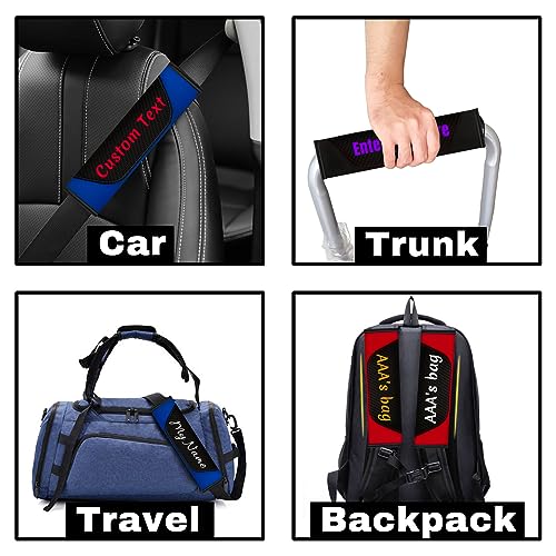 Custom Carbon Fiber Seat Belt Cover Pad – Personalized Seatbelt Covers with Name, Logo, Text & Image – Car Accessories for Women, Men, Kids – Soft Seatbelt Cushion Shoulder Pads for Car, Truck, SUV - color: White