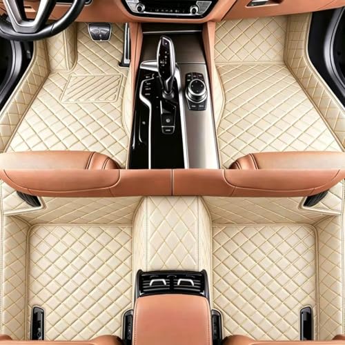 Custom Personalized Floor Mats for Cars, Luxury Full Coverage All Weather Mats, Anti-Slip Set, Customize for 99% of Sedan, Trucks SUV (Beige) - color: Beige