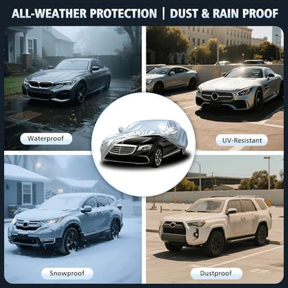 Car Cover Waterproof All Weather for Mercedes-Benz S-Class 2006-2025,All-Around Fastening and 4 Upgrades, 30s Quick-Install for Car Cover - size: 4（for Mercedes S-Class）
