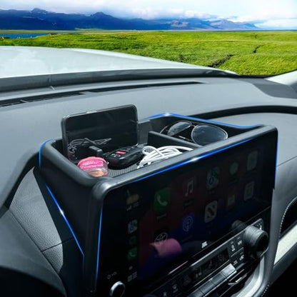 TOPINSTALL 2026 Custom Fit Dash Tray Compatible with 2024-2026 Toyota Grand Highlander Accessories, Center Console Screen Dashboard Organizer Phone Sunglasses Holder