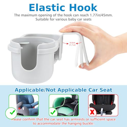 Accmor Child Cup Holder Snack Tray for Convertible Car Seats, Universal Child Cup Holder Compatible with Most Baby Car Seat Models - color: Gray