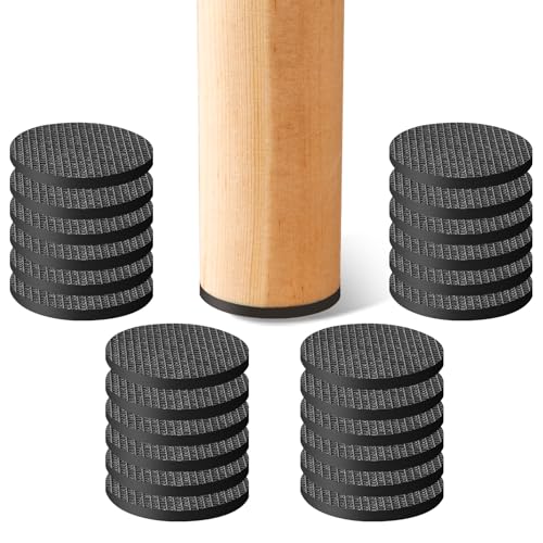 CHUNZEXI Non Slip Rubber Furniture Pads & Grippers, Self Adhesive Round Floor Protectors for Chair & Table Legs and Feet, 1 Inch, 24 Pack, Round - size: 1 inch 24 Round