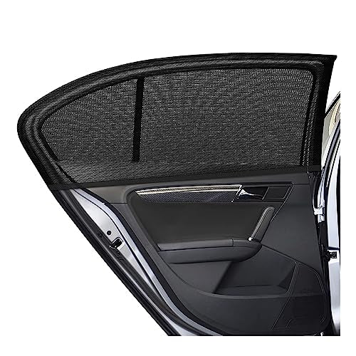 Kewucn 4 Pack Car Window Shades, Sun Rays Blocker & UV Protection for Baby Family Pet, Breathable Mesh Auto Window Covers, Elasticized Universal Window Screens for Most Cars (Car Front&Back) - size: Medium Car Front&back