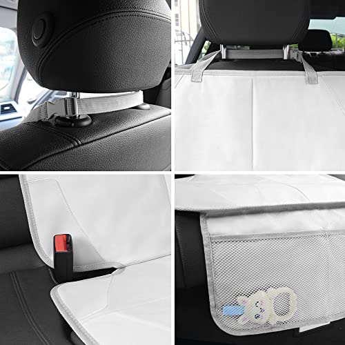 Meolsaek Car Seat Protector for Child Car Seat, Durable 600D Fabric Waterproof Car Seat Cover with Thick Pad Non-Slip Backing，No Imprints (Light Gray-2 pcs) - color: Light gray-2 pcs
