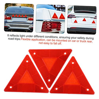 BESTOYARD Triangle Reflector Warning Sign 10-Pack Portable Car Safety Reflectors Emergency Reflective Warning for Trucks and Vehicles