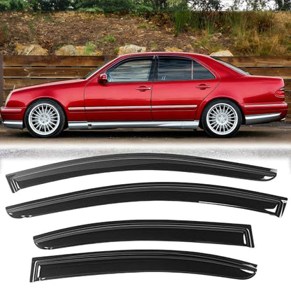 Rainproof Side Window Wind Deflectors for Benz C-Class W203 2001-2007 | Tape-on Sun Rain Guards, Stylish Car Window Visors & Vent Deflectors Installation Tape Included MB08-1 - size: C-CLASS W203 2001-2007