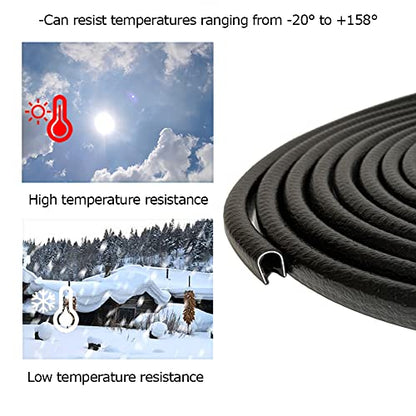 Rubber Edge Trim Black 26Feet, Fits 1/4” Edge, Flexible U Shape Seal Strip for Sharp/Rough Surfaces, Cars, Trucks, Boats - style: Fits 1/4" Edge