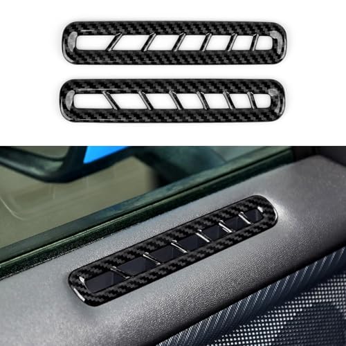 ABS Carbon Fiber Stripe Inner Door Vent Air Outlet Trim Cover Interior Decoration Accessories for 2015 2016 2017 2018 2019 2020 2021 2022 2023 2024 2025 2026 Ford Mustang - color: Inner Door Vent