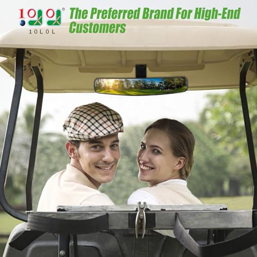 10L0L Panoramic Convex Golf Cart Mirror for Yamaha, EZGO, Club Car, Golf Cart Rear View Mirror - style: ‎Single Bracket