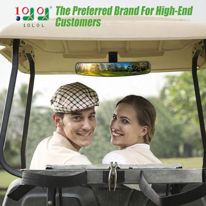 10L0L Panoramic Convex Golf Cart Mirror for Yamaha, EZGO, Club Car, Golf Cart Rear View Mirror - style: ‎Single Bracket