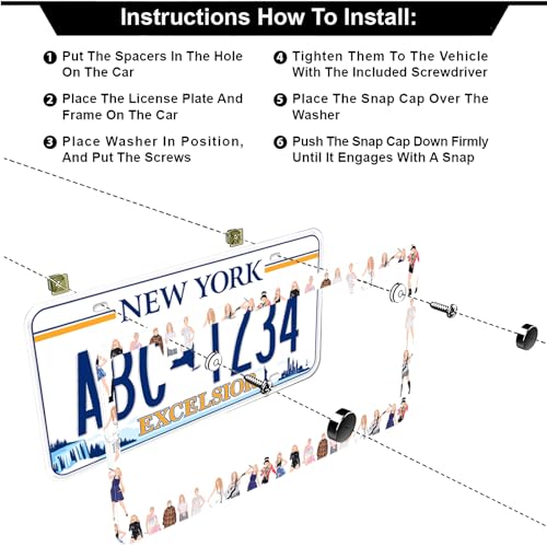 Pop Singer License Plate Frames, 2 Pack Album Inspired Music Lover Fans Gift Car Plate Frame, Stainless Steel License Plate Holders Covers with Free Screws Fasteners Caps (Pop Singer) - color: Pop Singer