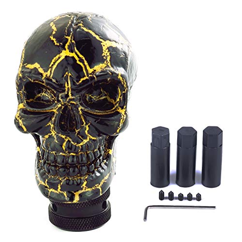 Arenbel Skeleton Car Racing Shift Stick Speed Grip Knob Skull Gear Lever Shifter Handle Fit Most Manual Auto Transmissions, Black Pattern - color: Black