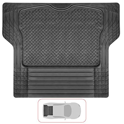 VaygWay Heavy Duty Cargo Liner Trunk Floor Mat – All Weather Trunk Protection Floor Mat - Black Rubber Trimmable Durable Cargo Auto Mat – Universal Fit Car SUV Truck Auto - style: Cargo Floor Mat